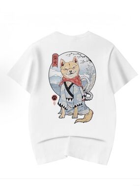 Niepce Shiba Inu Graphic Short Sleeve Tee - White (YET020)